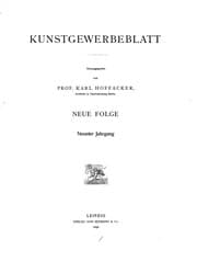 Tapa de Kunstgewerbeblatt