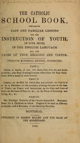 Tapa de The Catholic school book