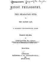 Tapa de Hindu Philosophy: The Bhagavad Gītā; Or, The Sacred Lay. A Sanskrit Philosophical Poem