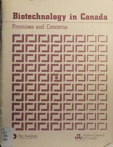 Tapa de Biotechnology in Canada