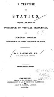 Tapa de A Treatise on Statics, Containing a New Proof of the Principle of Virtual Velocities: And ..