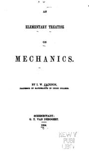 Tapa de An Elementary Treatise on Mechanics