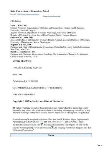 Tapa de Comprehensive gynecology
