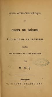 Tapa de Petite anthologie poétique