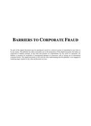 Tapa de Barriers to corporate fraud