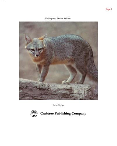 Tapa de Endangered desert animals.