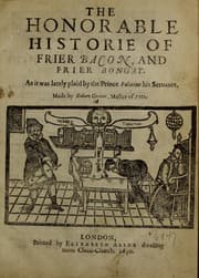Tapa de The honorable historie of Frier Bacon, and Frier Bongay