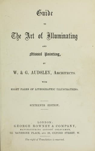 Tapa de Guide to the art of illuminating and missal painting