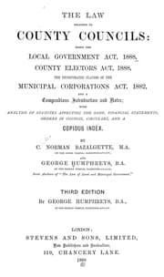 Tapa de The law relating to county councils