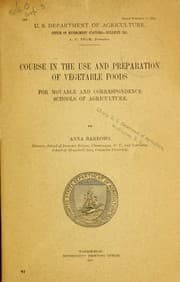 Tapa de Course in the use and preparation of vegetable foods for movable and correspondence schools of agriculture