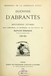 Tapa de Mémoires de la générale Junot, duchesse d'Abrantes