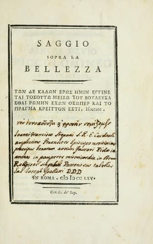 Tapa de Saggio sopra la bellezza