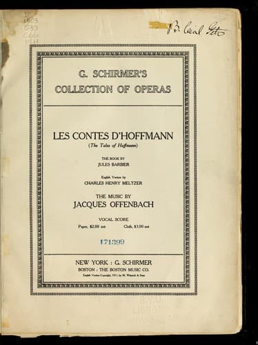 Tapa de Les contes d'Hoffmann =