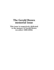 Tapa de The Gerald Brown memorial issue
