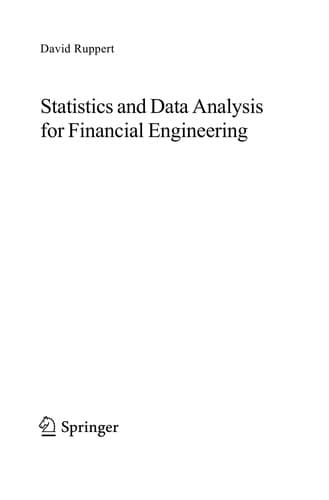 Tapa de Statistics and data analysis for financial engineering