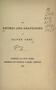 Tapa de The rhymes and rhapsodies of Oliver Grey