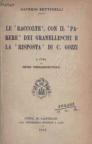 Tapa de Le Raccolte, con il Parere dei Granelleschi e la risposta di C. Gozzi