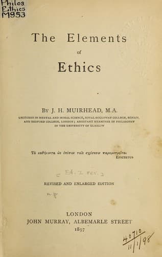 Tapa de The elements of ethics