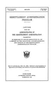Tapa de Resettlement administration program