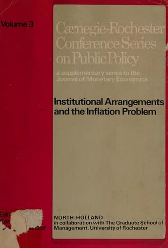 Tapa de Institutional arrangements and the inflation problem