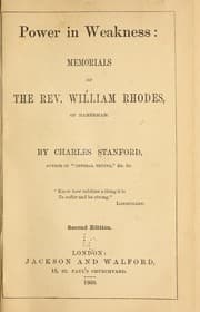 Tapa de Power in weakness: memorials of the Rev. William Rhodes, of Damerham