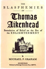 Tapa de The blasphemies of Thomas Aikenhead