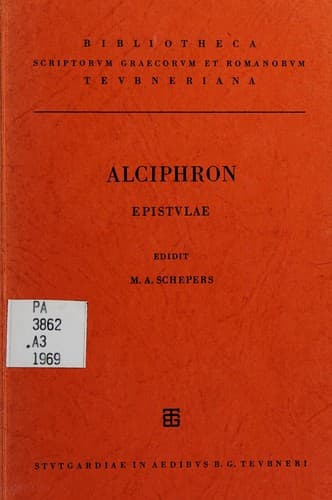 Tapa de Alciphronis rhetoris Epistularum libri IV