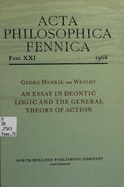 Tapa de An essay in deontic logic and the general theory of action