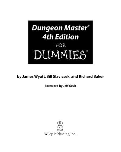 Tapa de Dungeon master 4th edition for dummies
