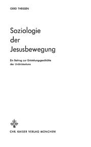 Tapa de Soziologie der Jesusbewegung