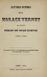 Tapa de Lettres intimes de M. Horace Vernet