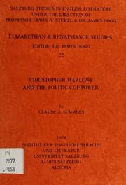 Tapa de Christopher Marlowe and the politics of power
