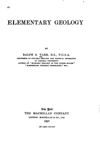 Tapa de Elementary geology