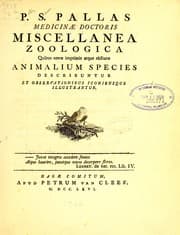 Tapa de P.S. Pallas medicinae doctoris Miscellanea zoologica