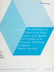 Tapa de The distribution and patterns of the major arteries of the Iguanids and comments on the intergeneric relationships of Iguanids (Reptilia: Lacertilia)