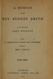 Tapa de A memoir of the Rev. Sydney Smith