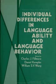 Tapa de Individual differences in language ability and language behavior