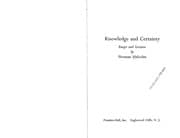 Tapa de Knowledge and Certainty Essays and Lectures