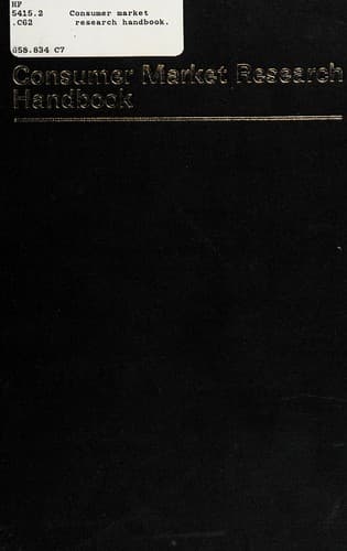 Tapa de Consumer market research handbook