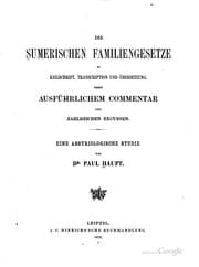 Tapa de Die sumerischen Familiengesetze in Keilschrift, Transcription und ..