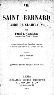 Tapa de Vie de Saint Bernard, abbé de Clairvaux
