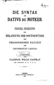Tapa de Die syntax des dativs bei Notker ..
