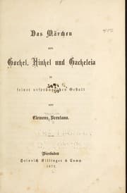 Tapa de Das Märchen von Gockel, Hinkel und Gackeleia in seiner ursprünglichen gestalt