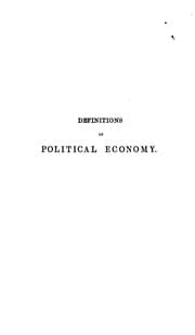 Tapa de Definitions in political economy