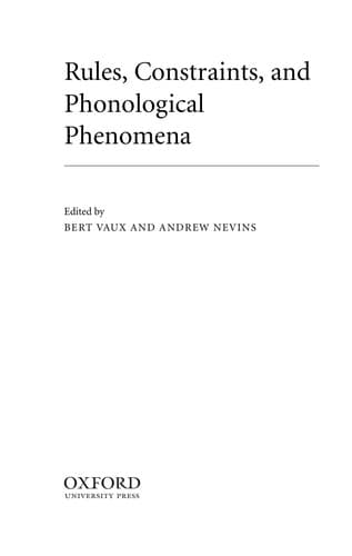 Tapa de Rules, constraints, and phonological phenomena