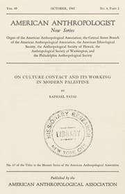 Tapa de On culture contact and its working in modern Palestine