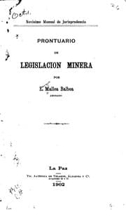 Tapa de Prontuario de legislacion minera