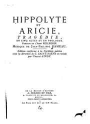 Tapa de Hippolyte et Aricie: tragédie en cinq actes et un prologue