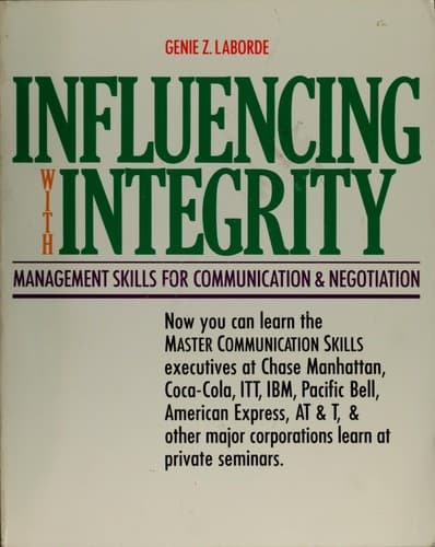 Tapa de Influencing with integrity