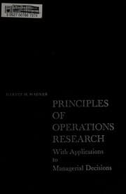 Tapa de Principles of operations research, with applications to managerial decisions